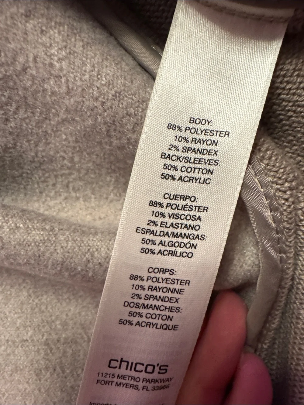 Chico's Taupe Open-Front Trench Coatigan with Gold Zippers - Picture 7 of 7